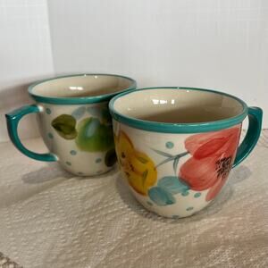 The Pioneer Woman Vintage Bloom DOTS 16-Ounce Coffee Mug/Tea Cup White Floral